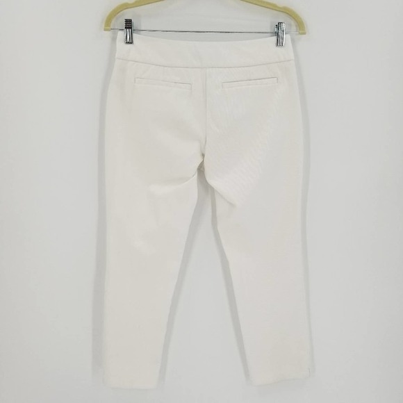 New York & Company 7th Ave Suiting Crops Skinny Jeans 2 White Pockets Zip Fly - Picture 2 of 5